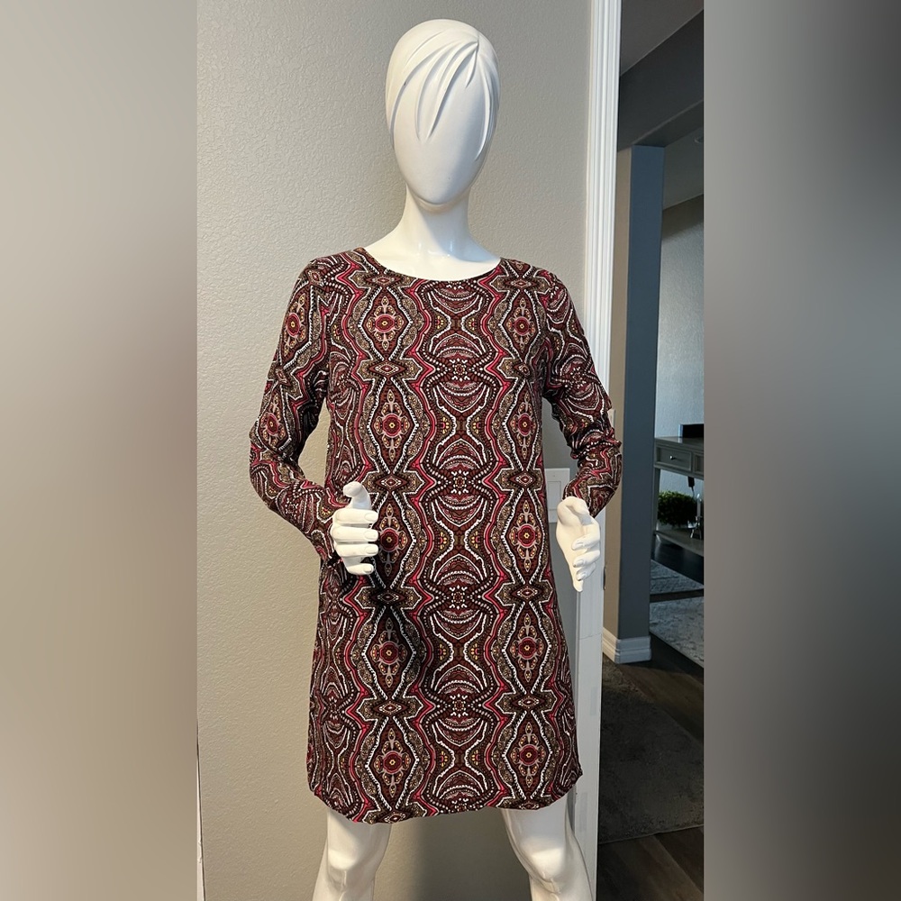 Prana Cece Dress Long Sleeve Medallion Print size M